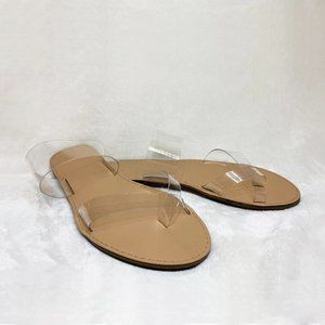 Nude Clear Strap Flat Sandals